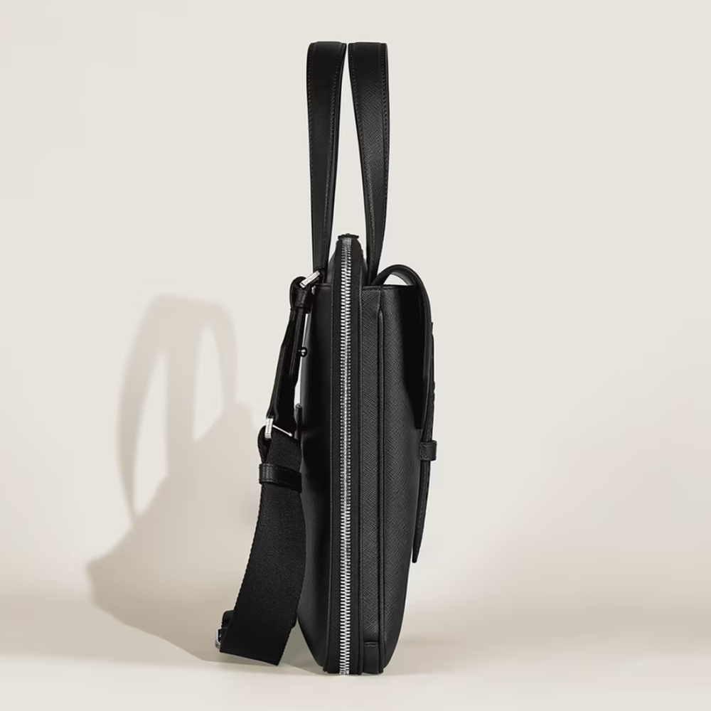 Montblanc Black Sartorial Leather Thin Briefcase-thumb-2