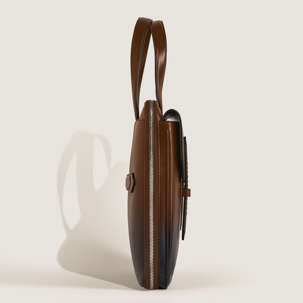 Montblanc Brown Sartorial Leather Thin Briefcase-thumb-3