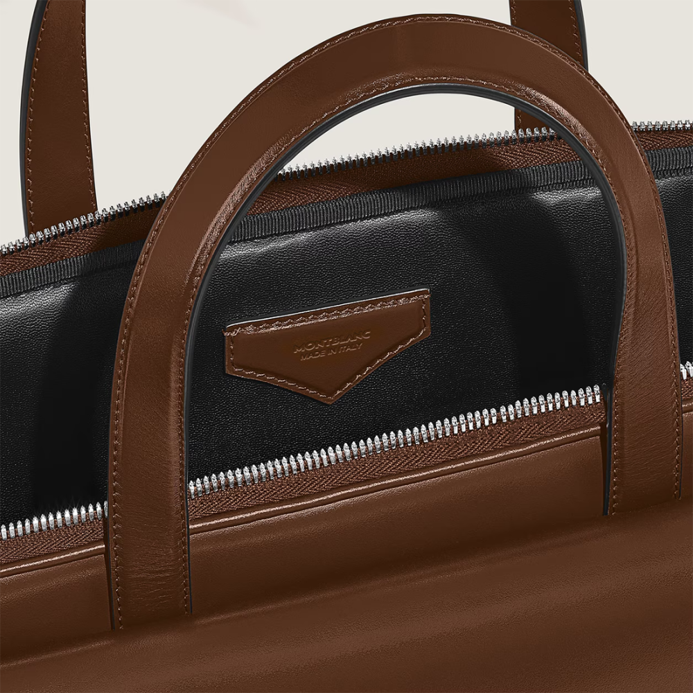 Montblanc Brown Sartorial Leather Thin Briefcase-thumb-5