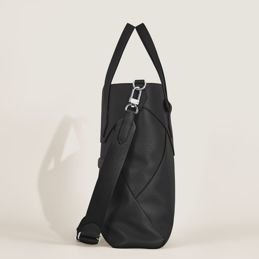 Montblanc Black Leather Envelope Tote Bag-thumb-2