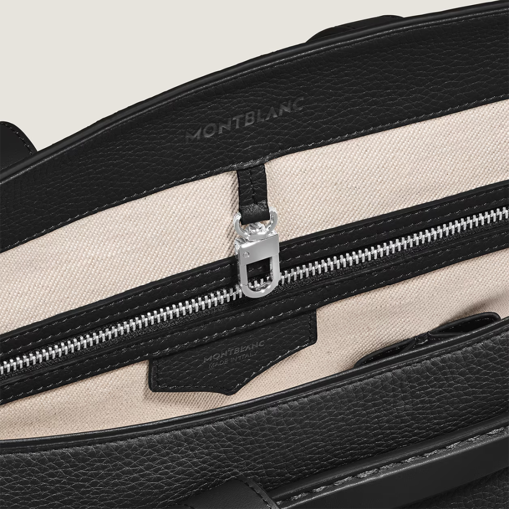 Montblanc Black Leather Envelope Tote Bag-thumb-5