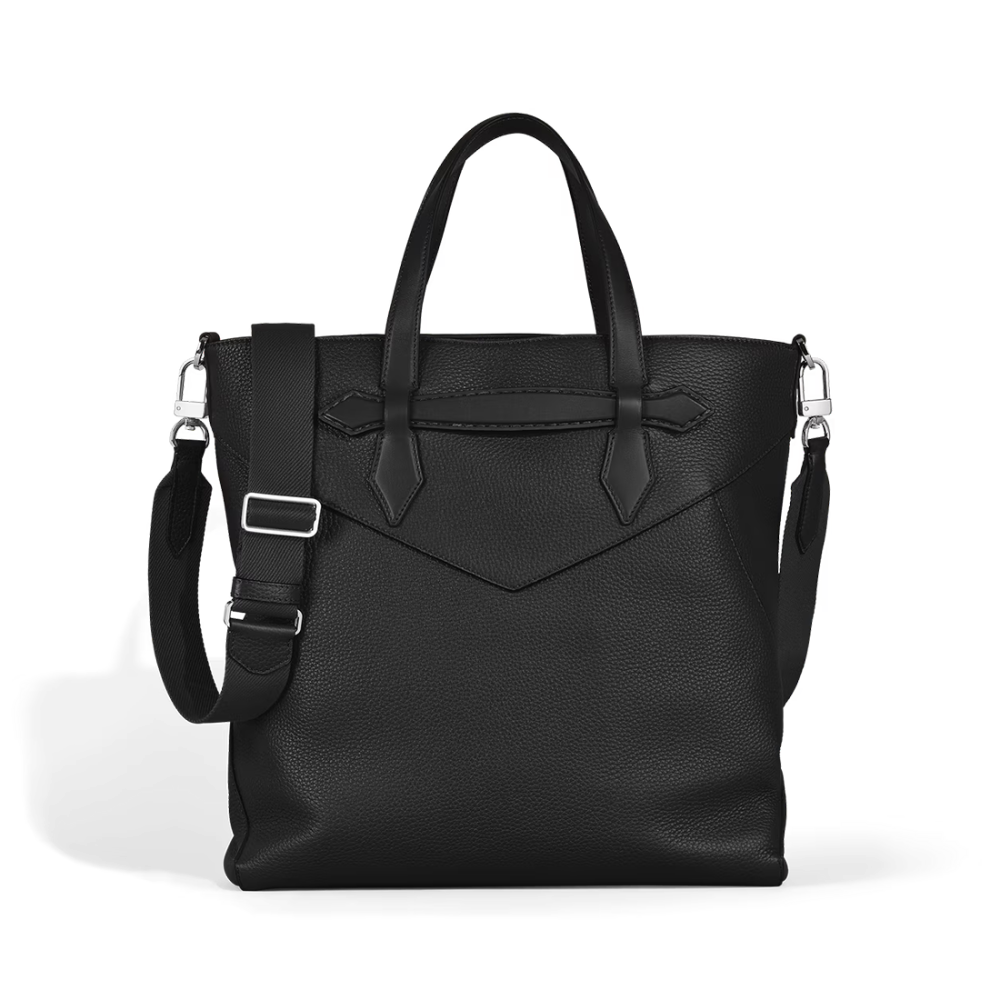 Montblanc Black Leather Envelope Tote Bag-thumb-0