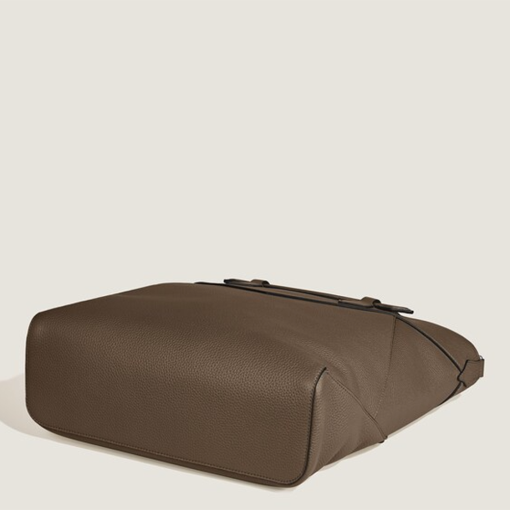 Montblanc Brown Leather Envelope Tote Bag-thumb-4