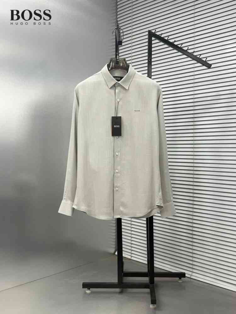 Grey Hugo Boss Light Orange Premium Quality Shirt