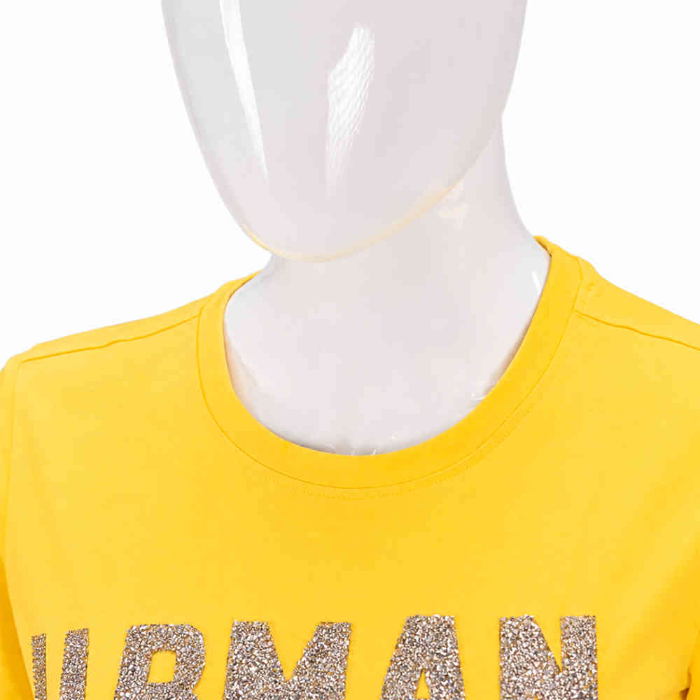 Armani Exchange Yellow Premium Quality Women T-shirt-thumb-3