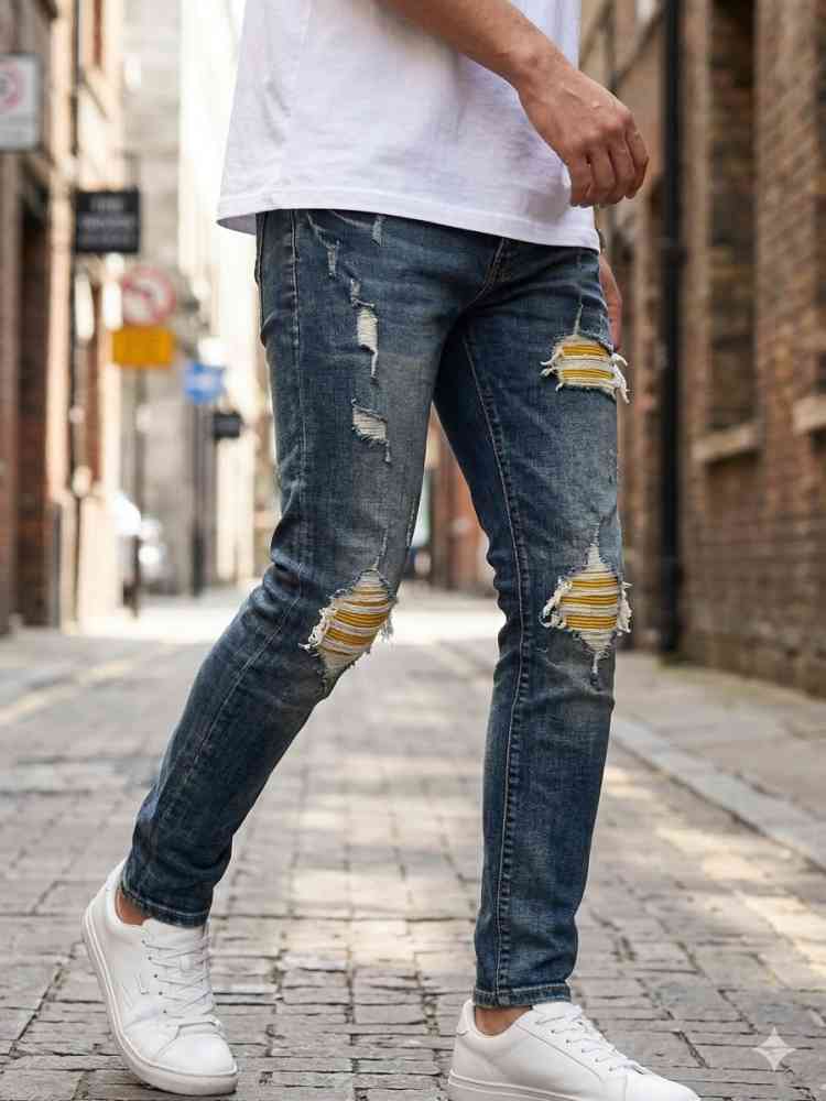 Dark Blue Amiri Premium Light Blue Quality Denim Jeans