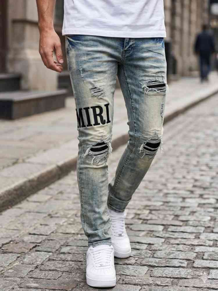 Amiri Premium Light Blue Quality Denim Jeans-thumb-0