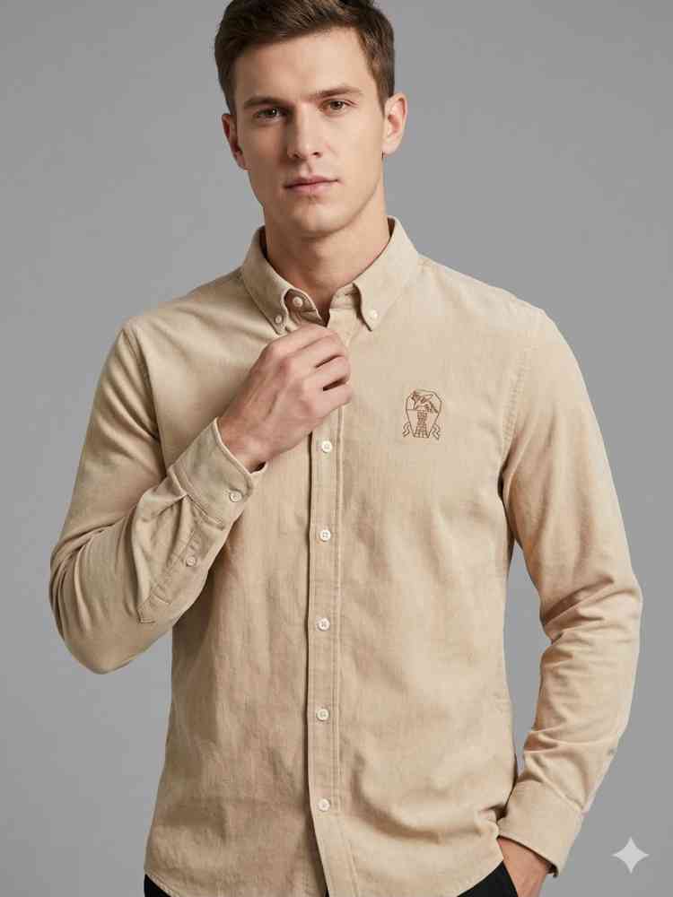 Beige Brunnello Cucinelli Grey Premium Cotton Shirt