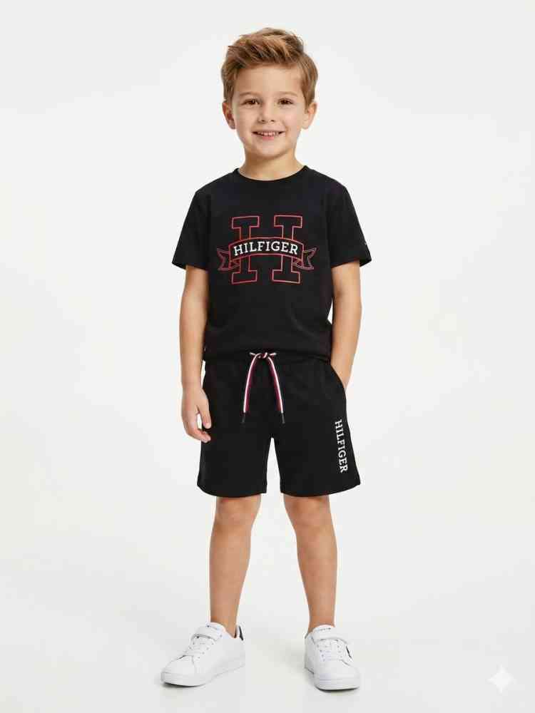 Tommy Hilfiger Black Premium Quality Kids Co-ord Set-thumb-0