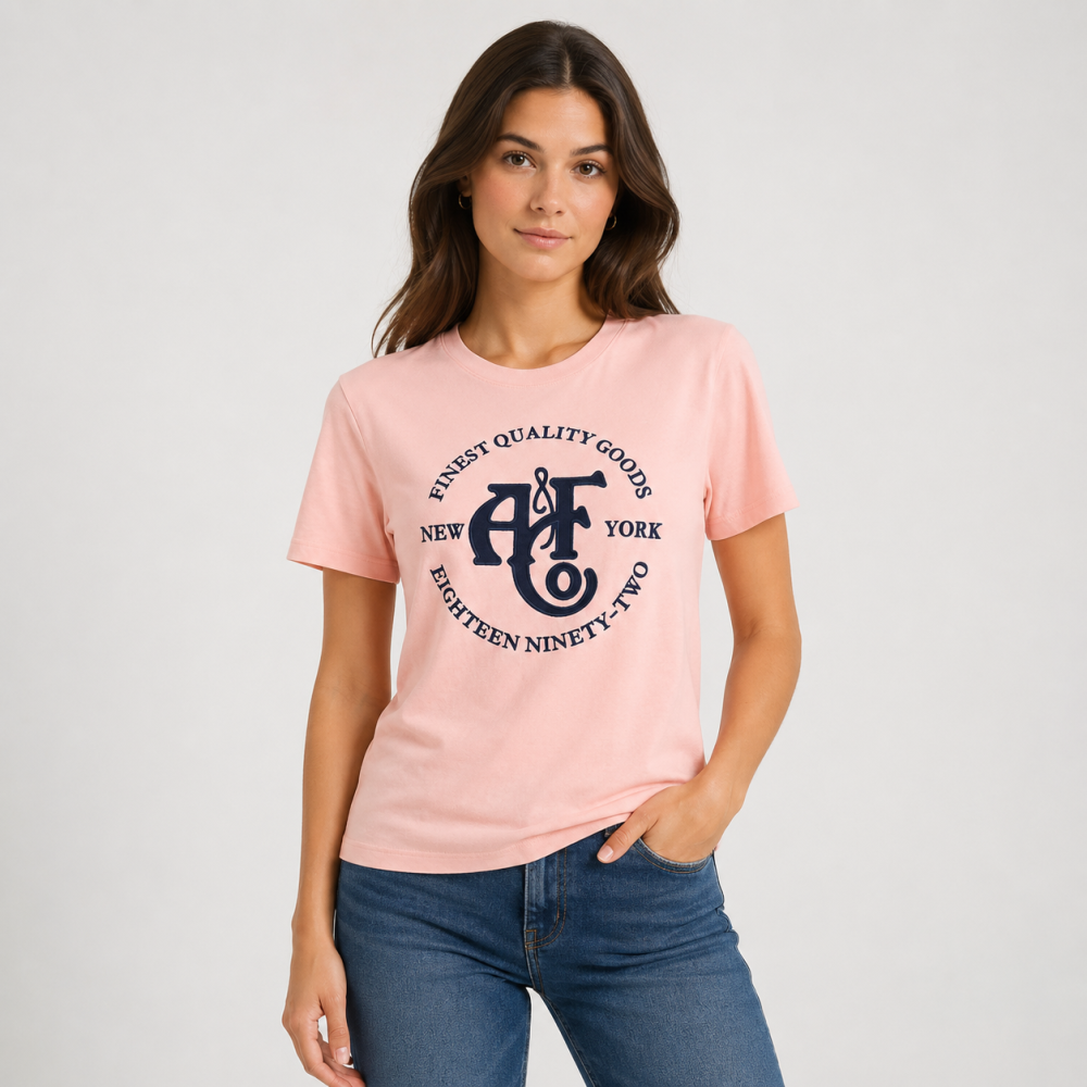 Abercrombie Pink Premium Quality Women T-shirt-thumb-0