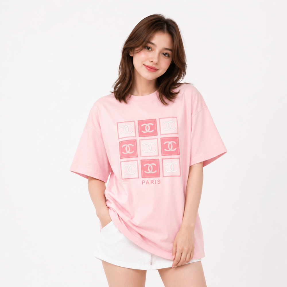 Chanel Pink Premium Quality T-Shirt-thumb-0