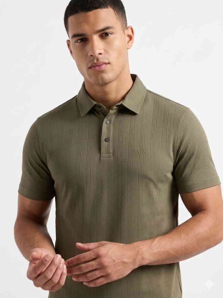 Olive Green Armani Exchange Grey Premium Quality T-Shirt