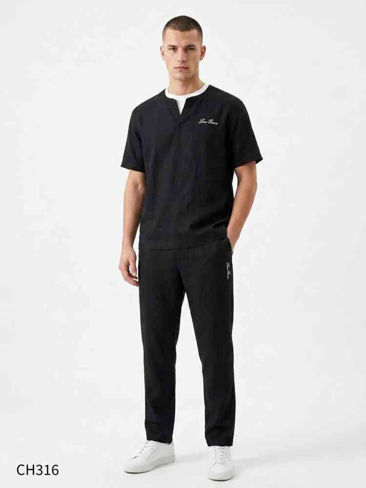 Loro Piana Black T-shirt Premium Quality Co-set-thumb-0