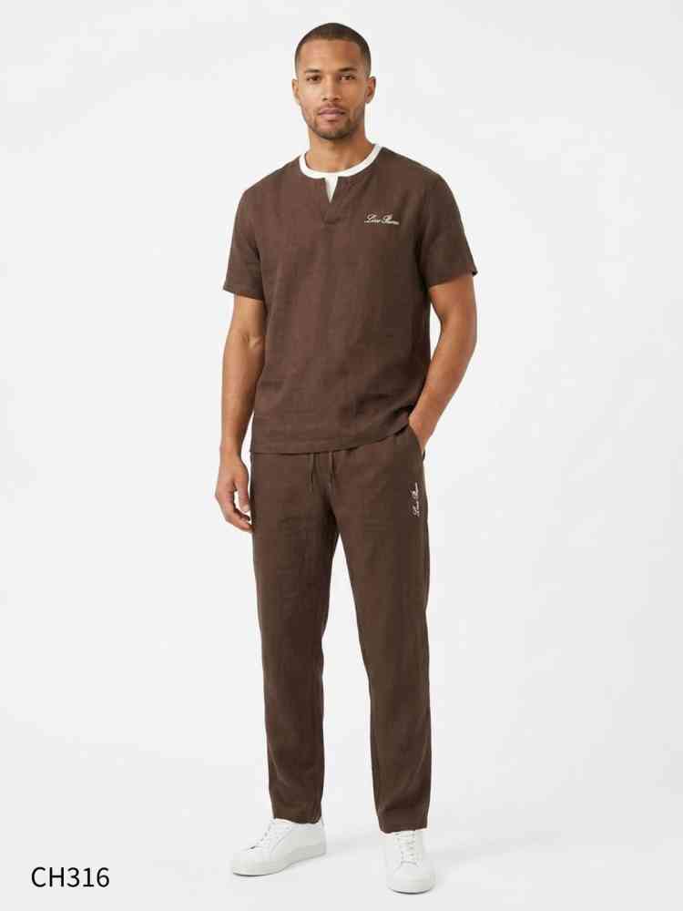 Loro Piana Dark Brown T-shirt Premium Quality Co-set-thumb-0