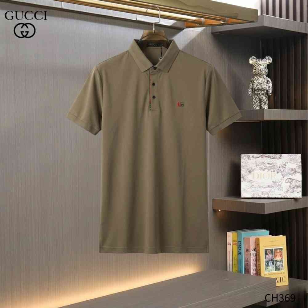 Brown Gucci Interlocking G Black Cotton Polo Shirt