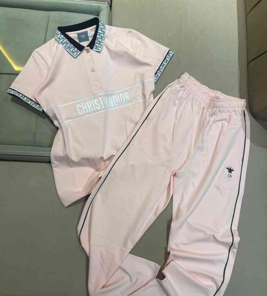Pink Dior Black Premium Qaulity Co-ord Set