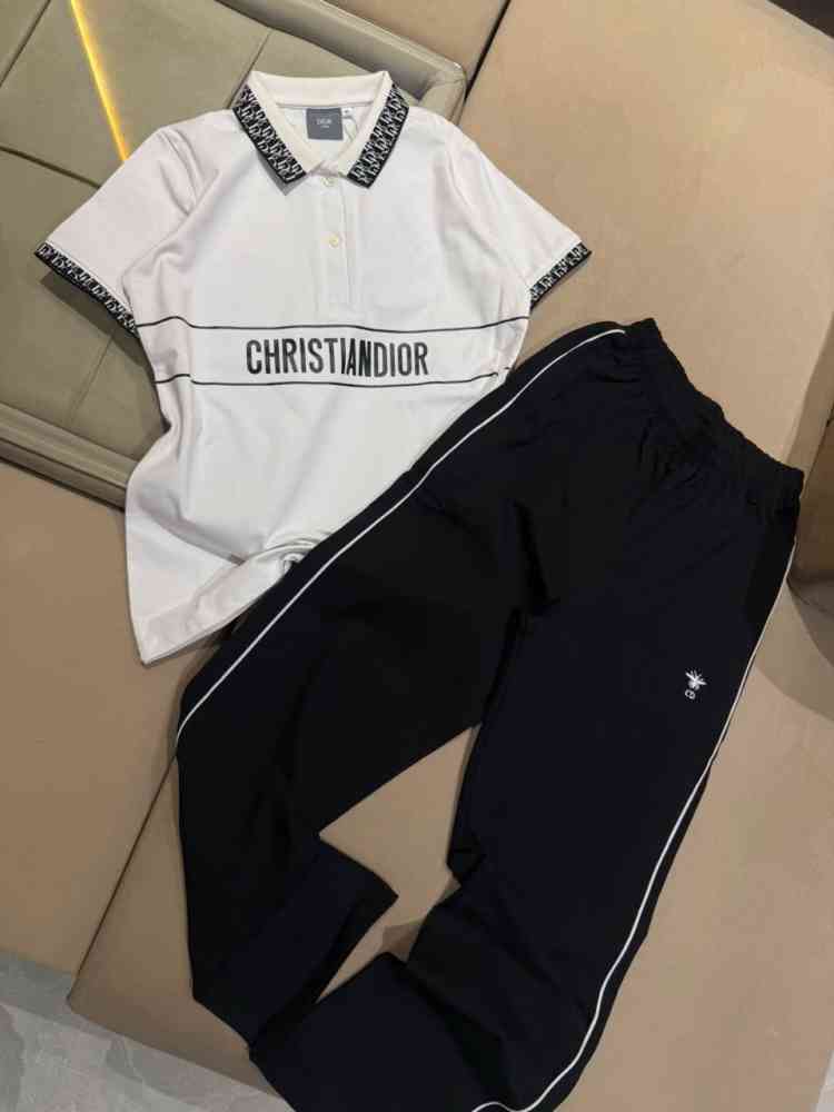 White Dior Black Premium Qaulity Co-ord Set