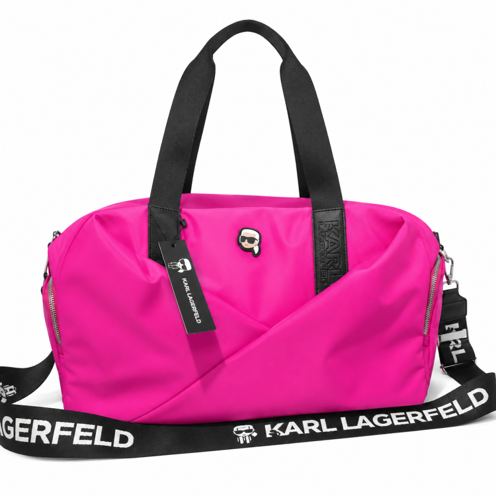 Pink Karl Lagerfeld Black Ikonik Duffle Bag