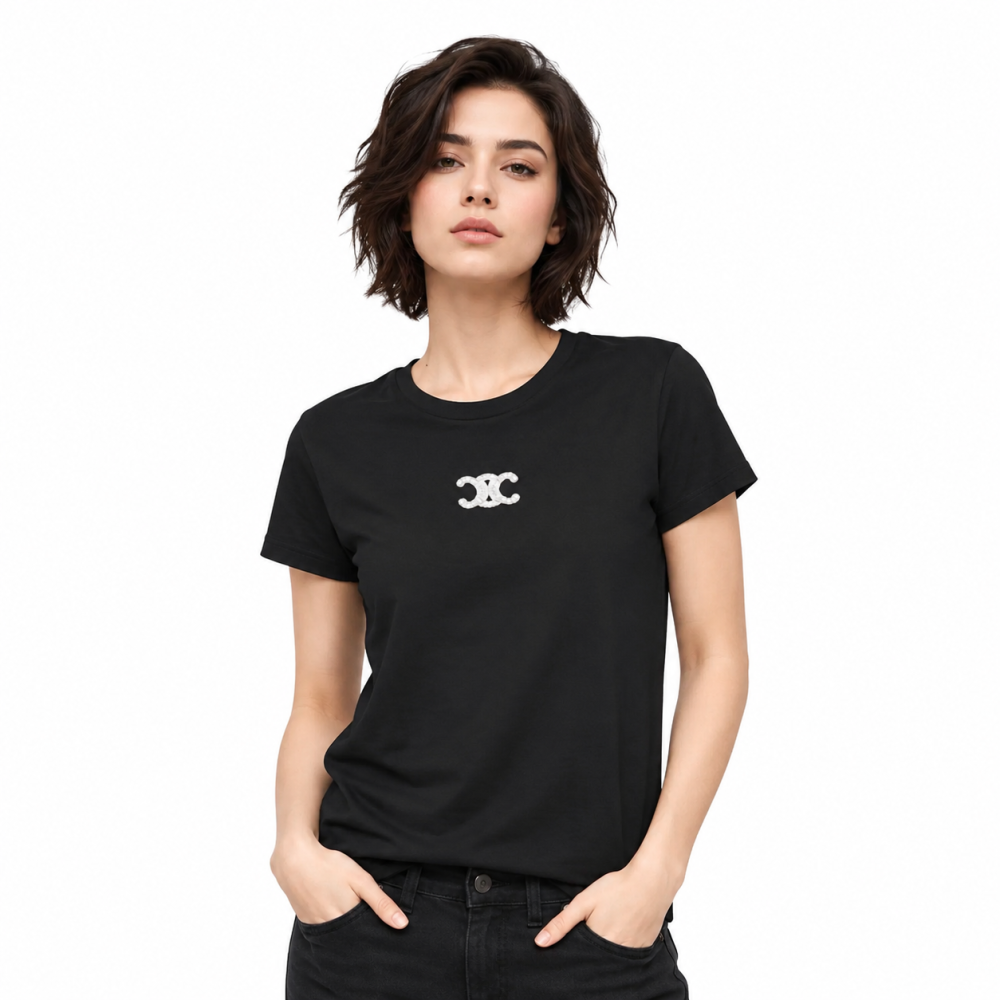 Celine Black Premium Quality Women T-shirt-thumb-0