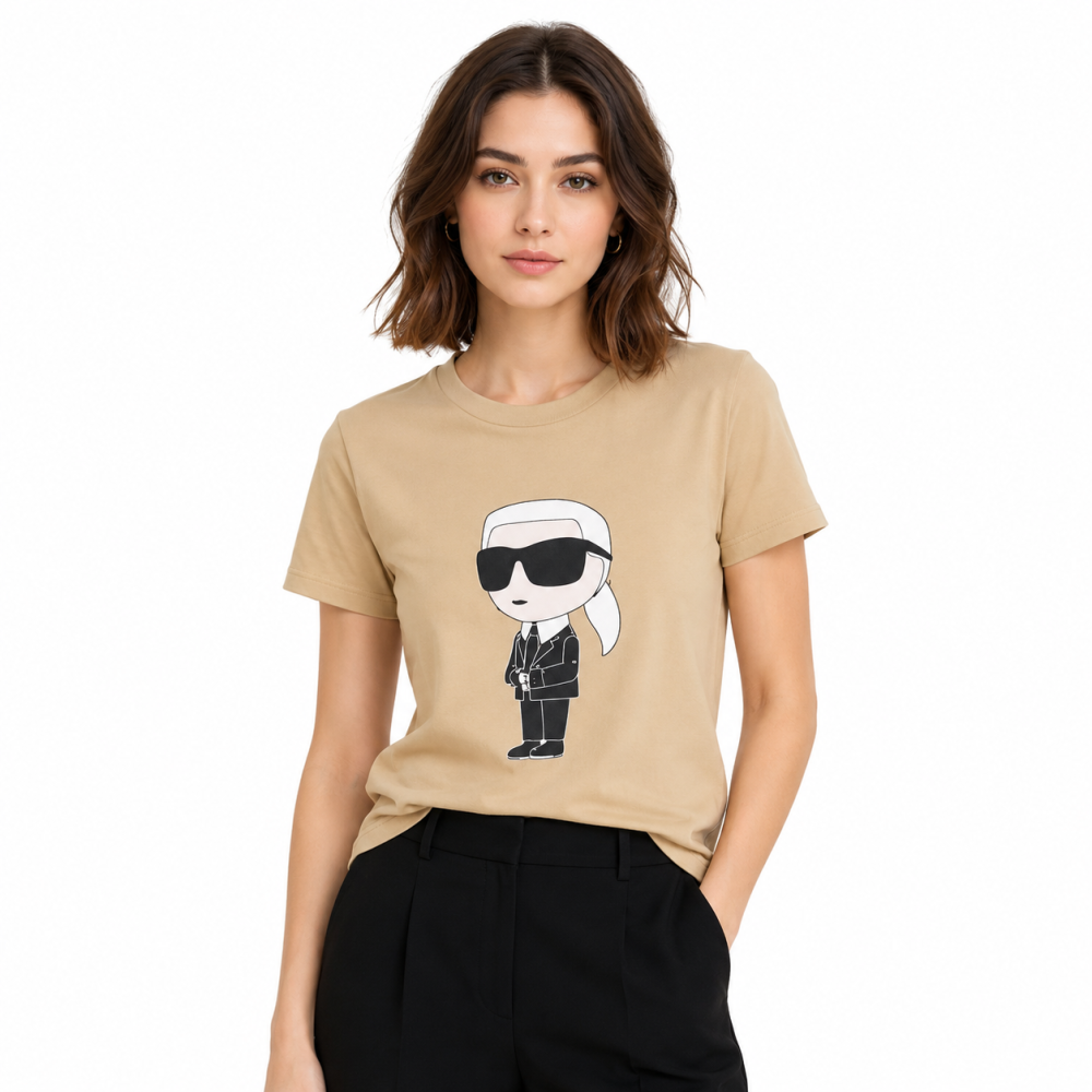 Brown Karl Lagerfeld Green Premium Quality Women T-shirt