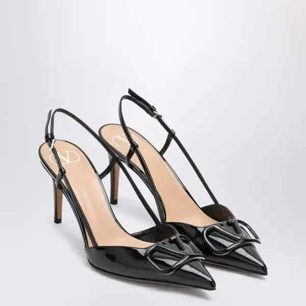 Black Valentino Vlogo Signature Brown Premium Quality Heel Sandals