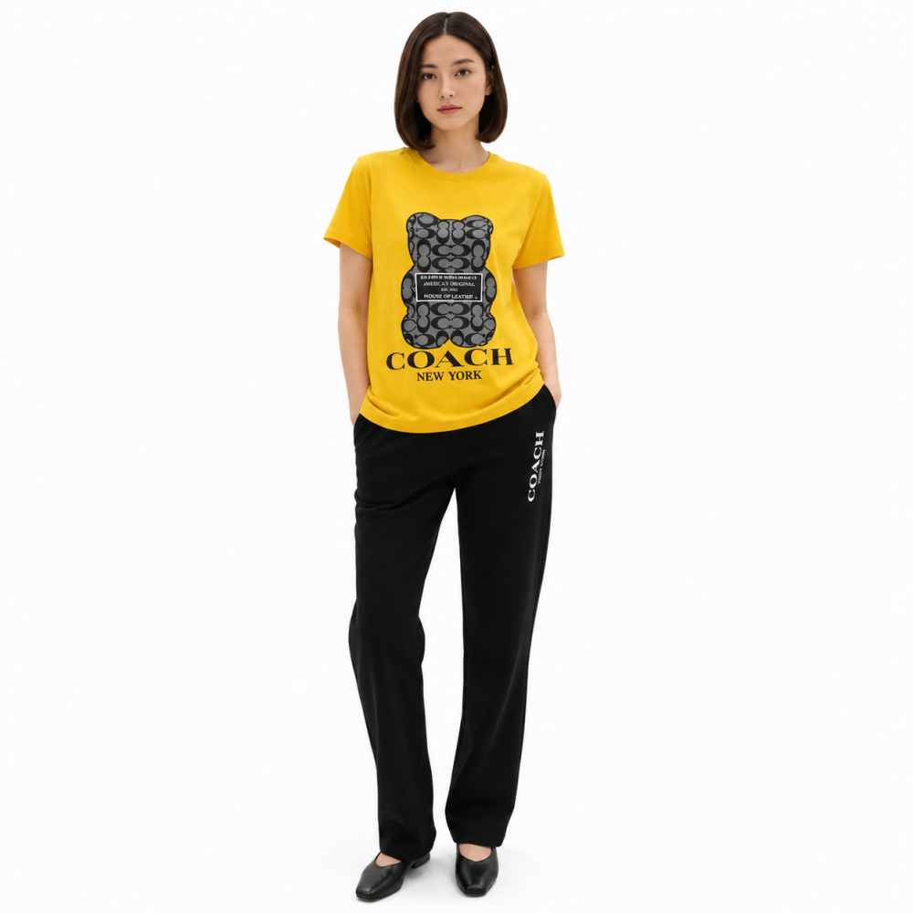 Coach Yellow/Black Premium Quality Co-ord Set-thumb-0