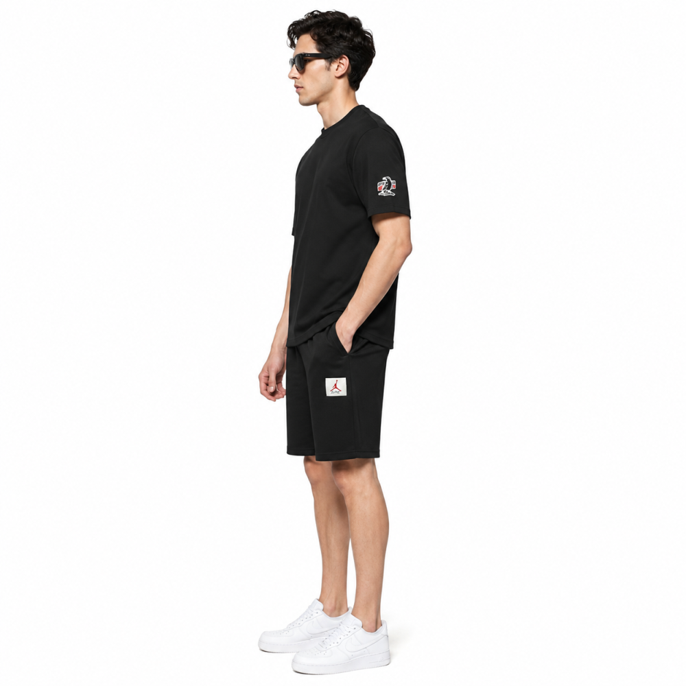 Two 18 Black Premium Mens T-shirt & Shorts Combo-thumb-2