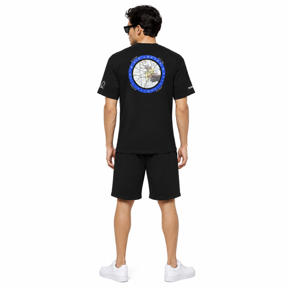 Two 18 Black Premium Mens T-shirt & Shorts Combo-thumb-1