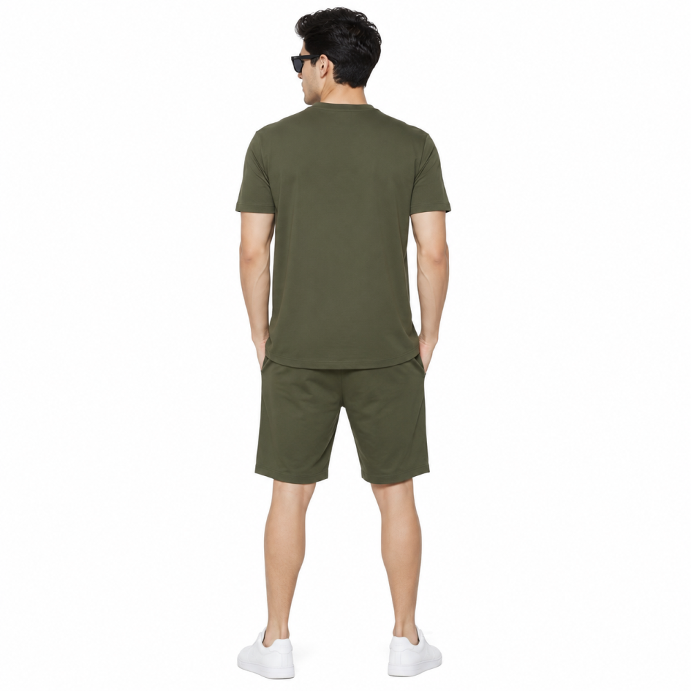 Prada Green Premium Quality Men's Half Sleeve T-shirt & Shorts-thumb-1