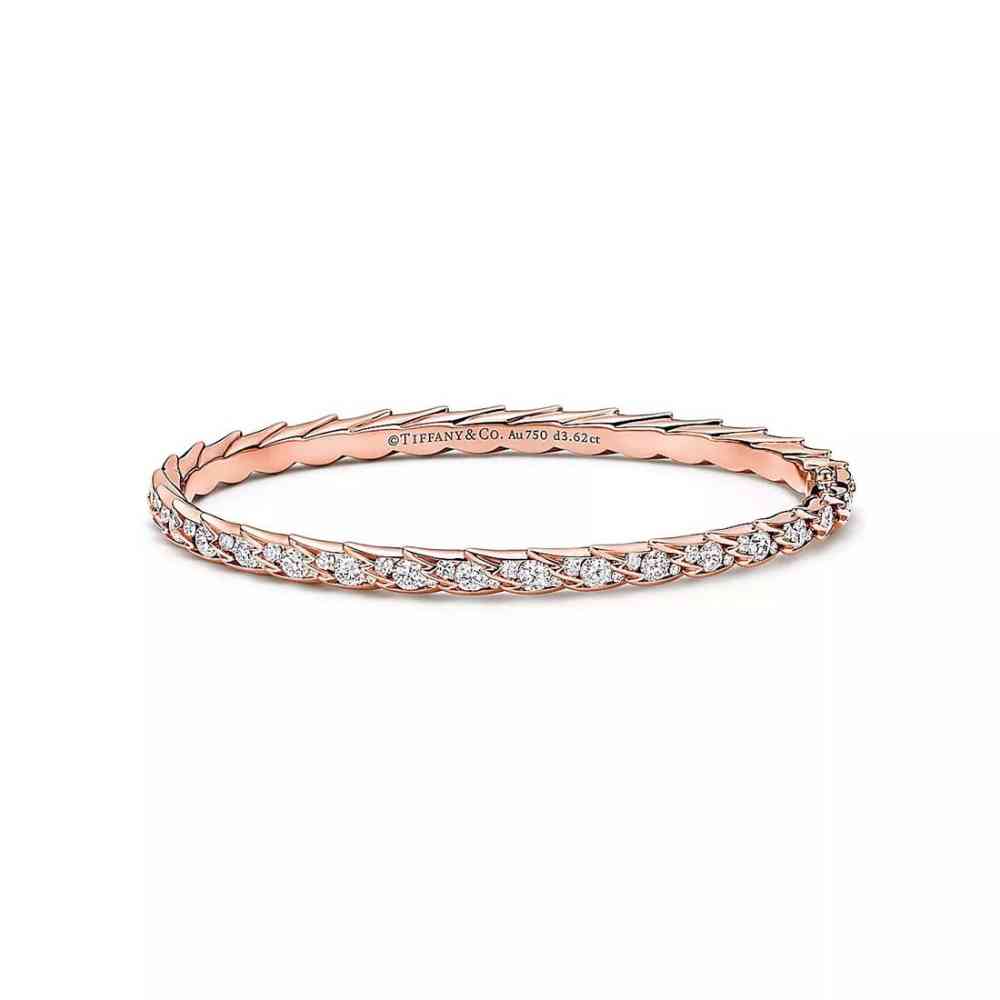 Bird on a Rock by Tiffany: Wings Narrow 18k Rose Gold Bangle Bracelet