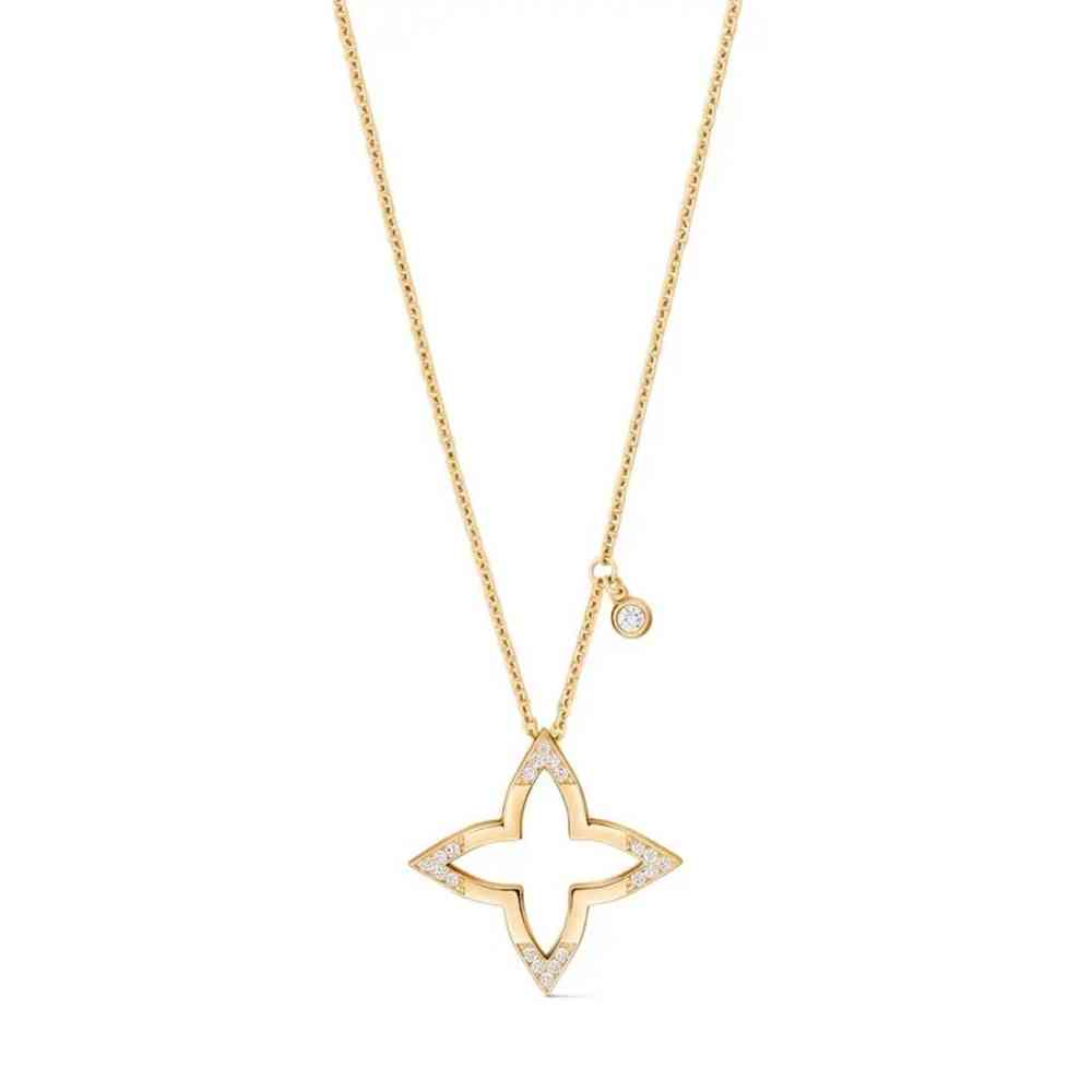 Louis Vuitton Idylle Blossom 18k Yellow Gold and Diamonds Pendant Necklace Q93847