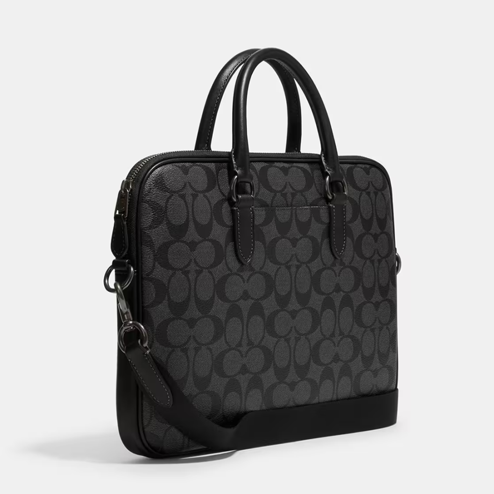 Coach Liam Compact in Signature Canvas Laptop Bag-thumb-1
