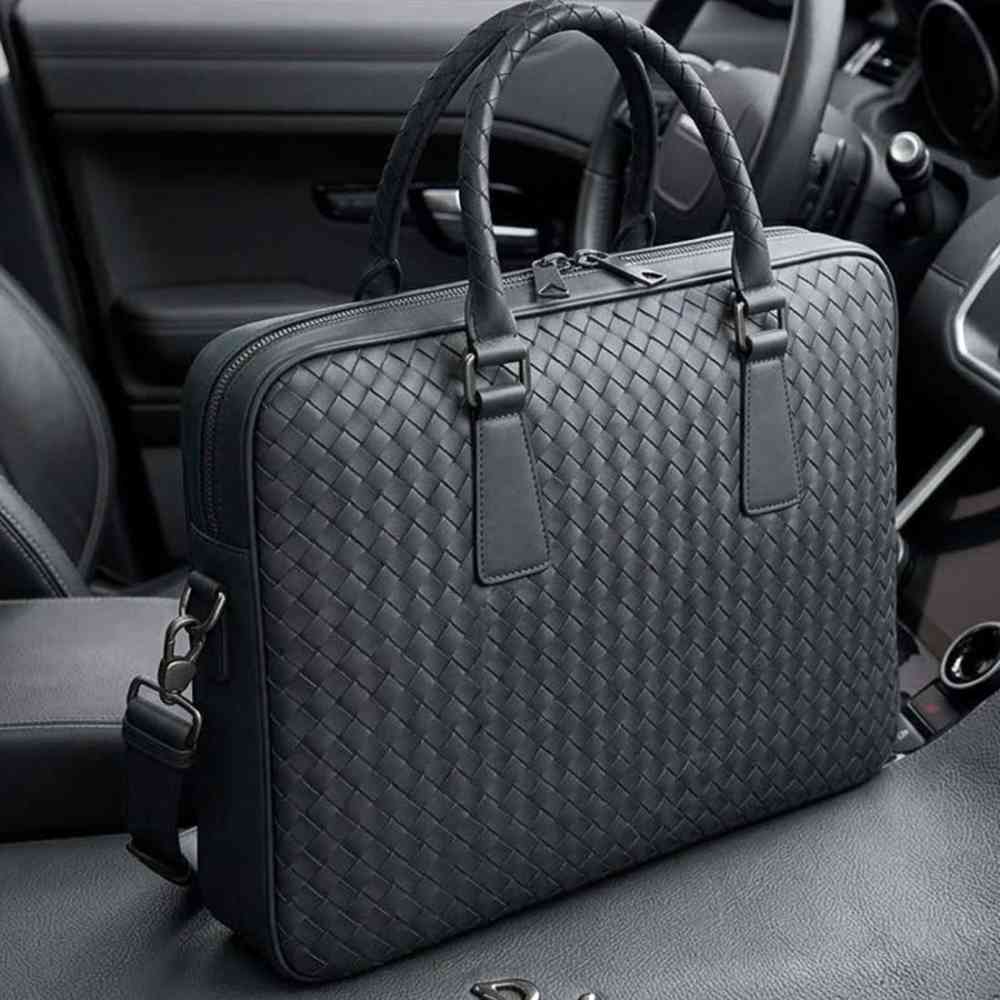 Bottega Veneta Black Premium Laptop Bag-thumb-0