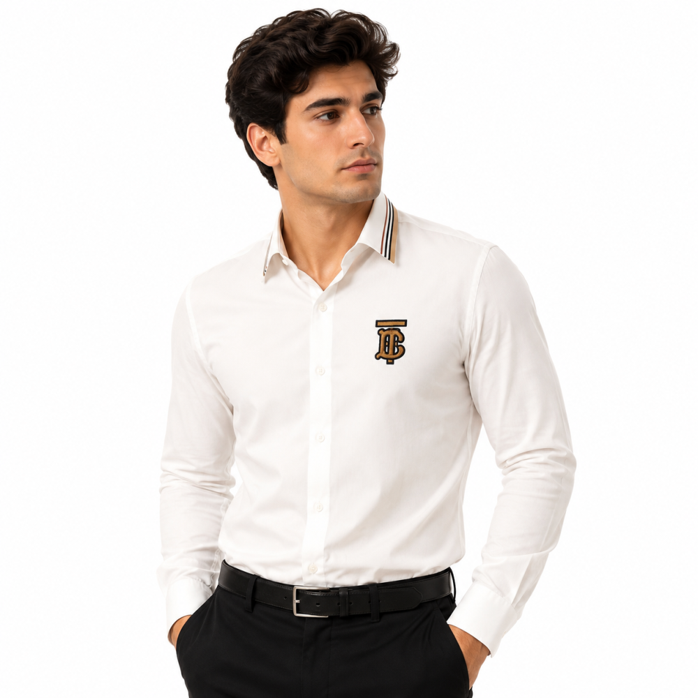 White Burberry Rose Premium Quality Shirt
