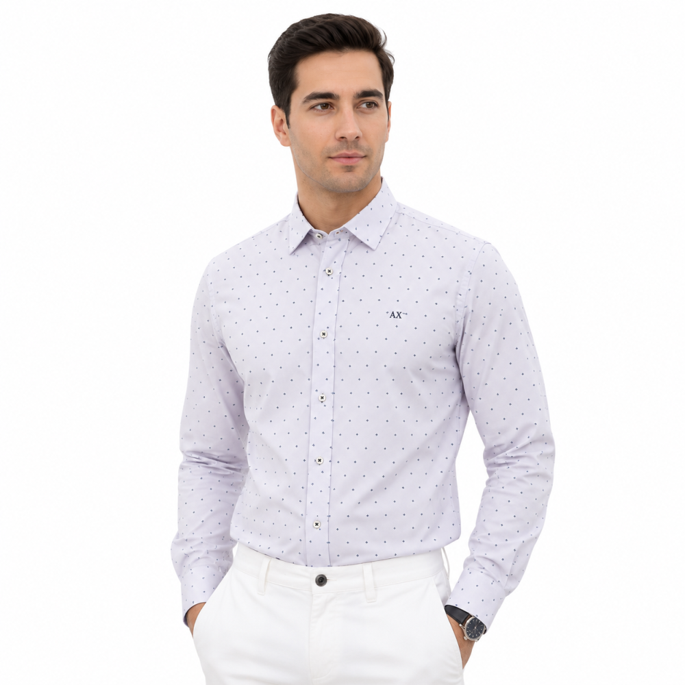 Armani Exchange Sky Blue Premium Qualiy Cotton Shirt