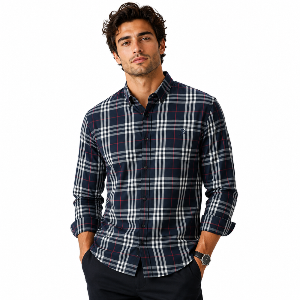 Burberry Blue Check Premium Quality Shirt