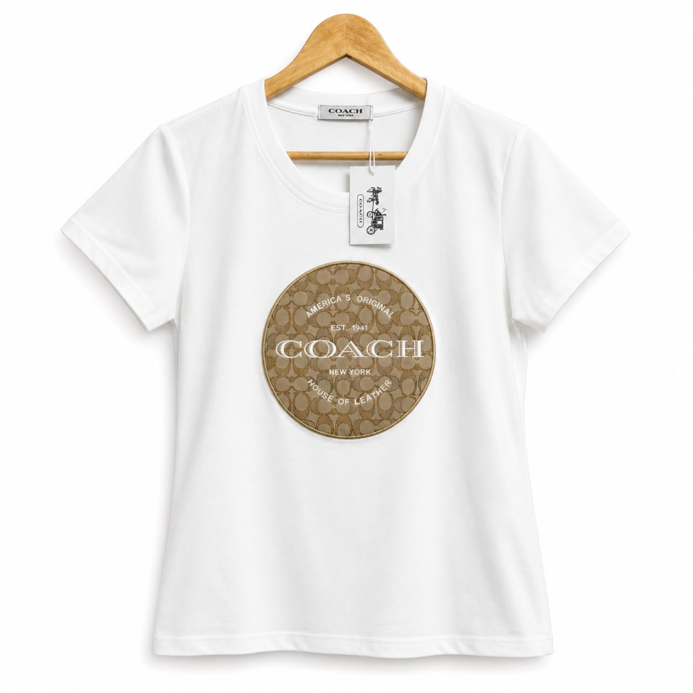 Coach Signature White Cotton T-Shirt