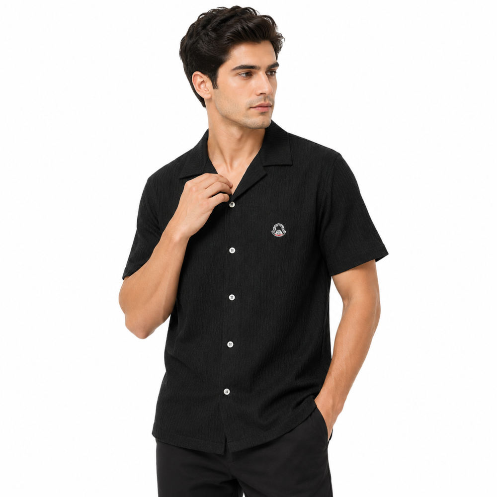 Black Moncler White Premium Quality Short Sleeve Shirt
