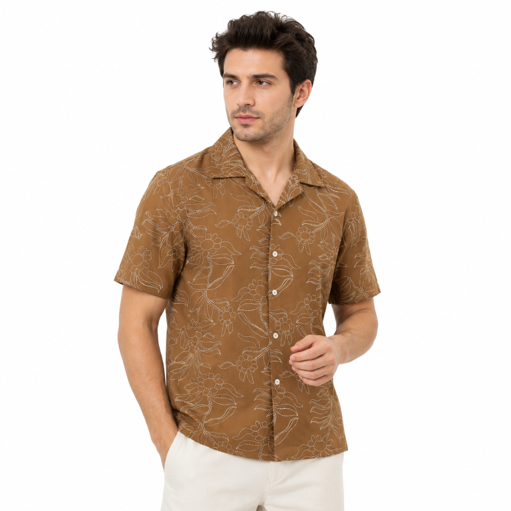 Loewe Brown Premium Quality Short Sleeve Shirt