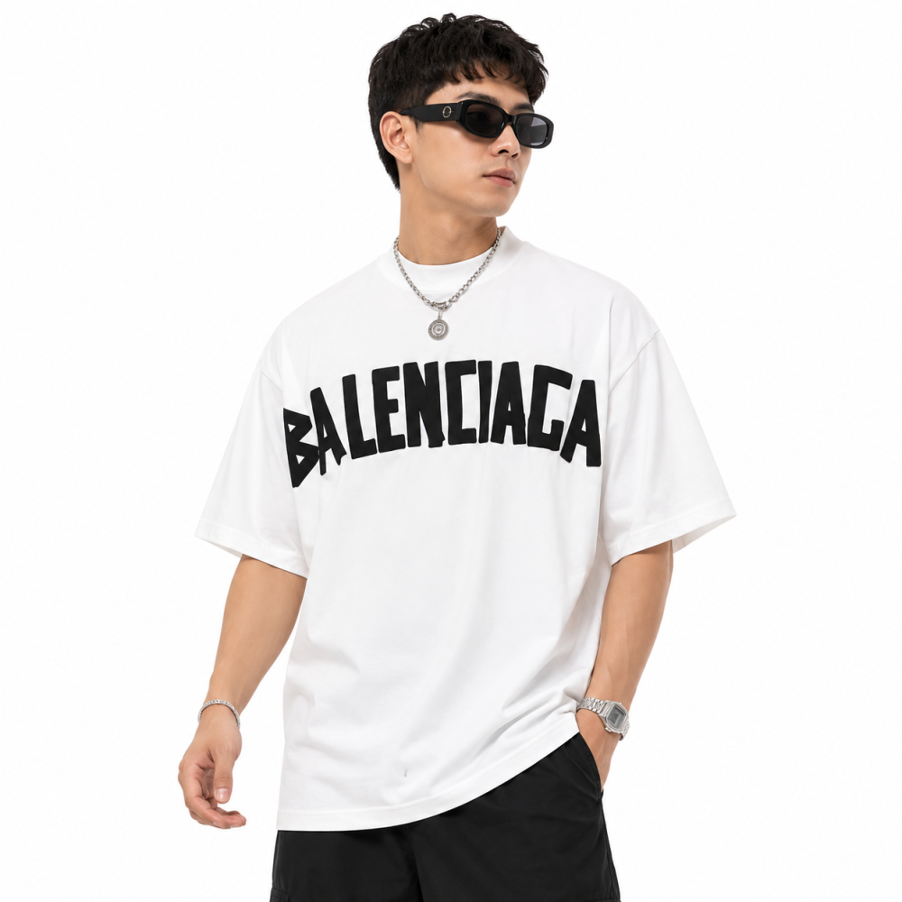 White Balenciaga Black Premium Quality T-shirt