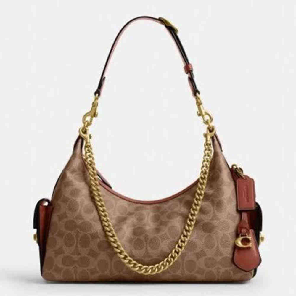 Coach Coated Canvas Signature Pocket Juliet Bag