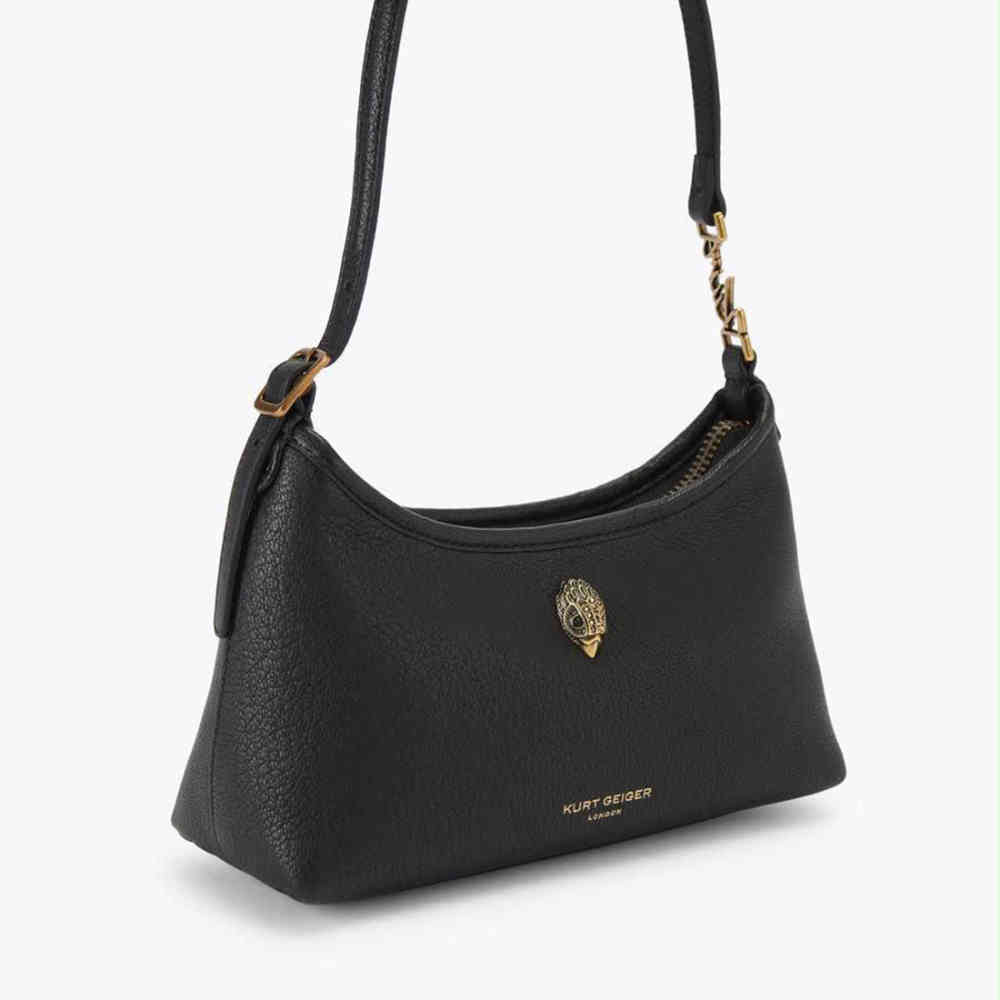 Black Kurt Geiger London Kensington Blue Leather Shoulder Bag