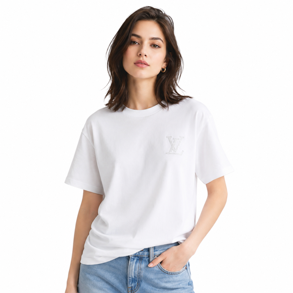 White Louis Vuitton Black Premium Quality T-Shirt
