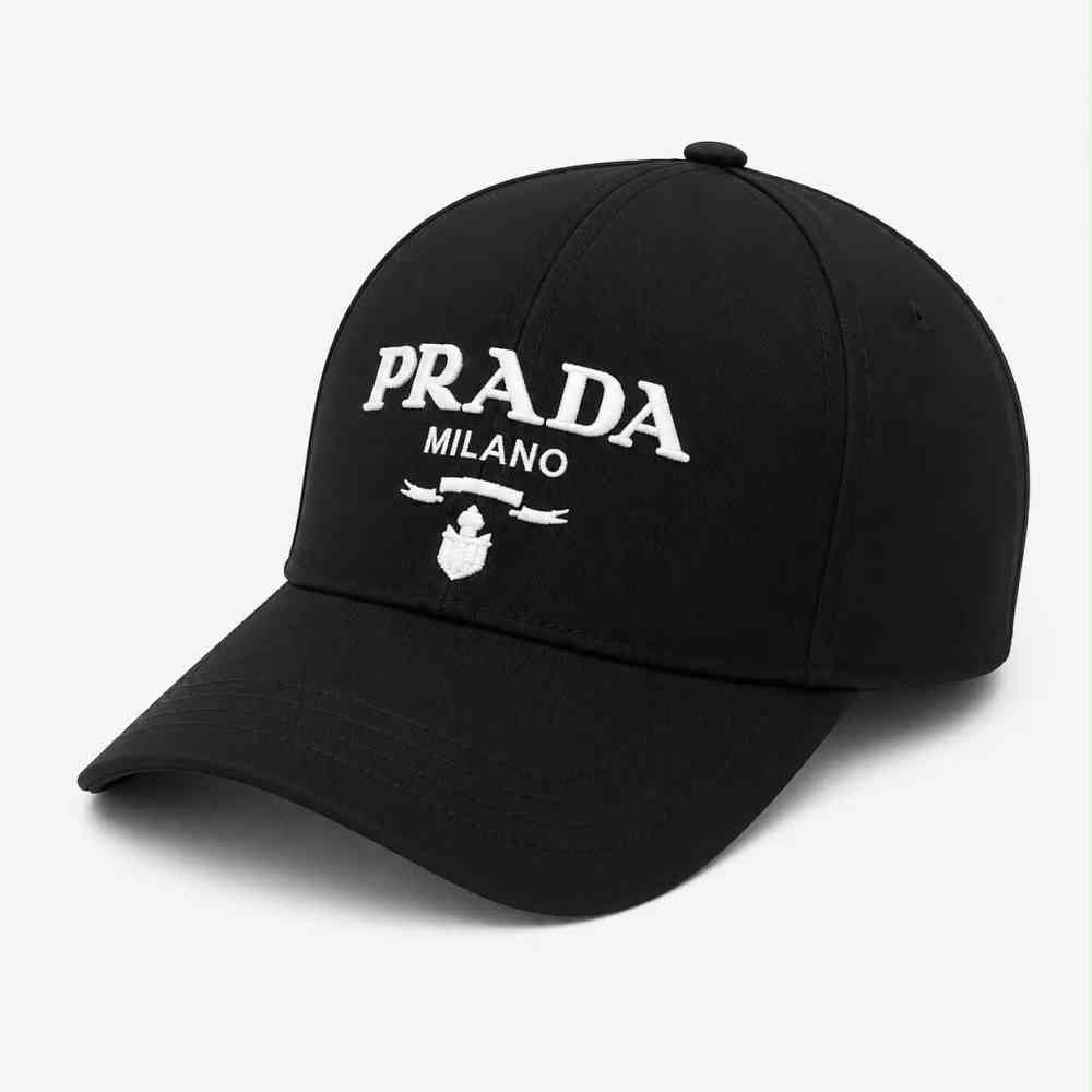 Prada Re-Nylon Triangle Logo Black Baseball Caps