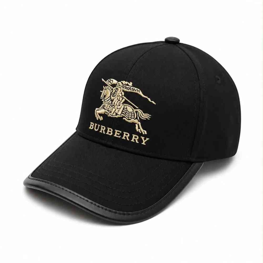 Burberry TB Monogram & Vintage Check Black Baseball Caps