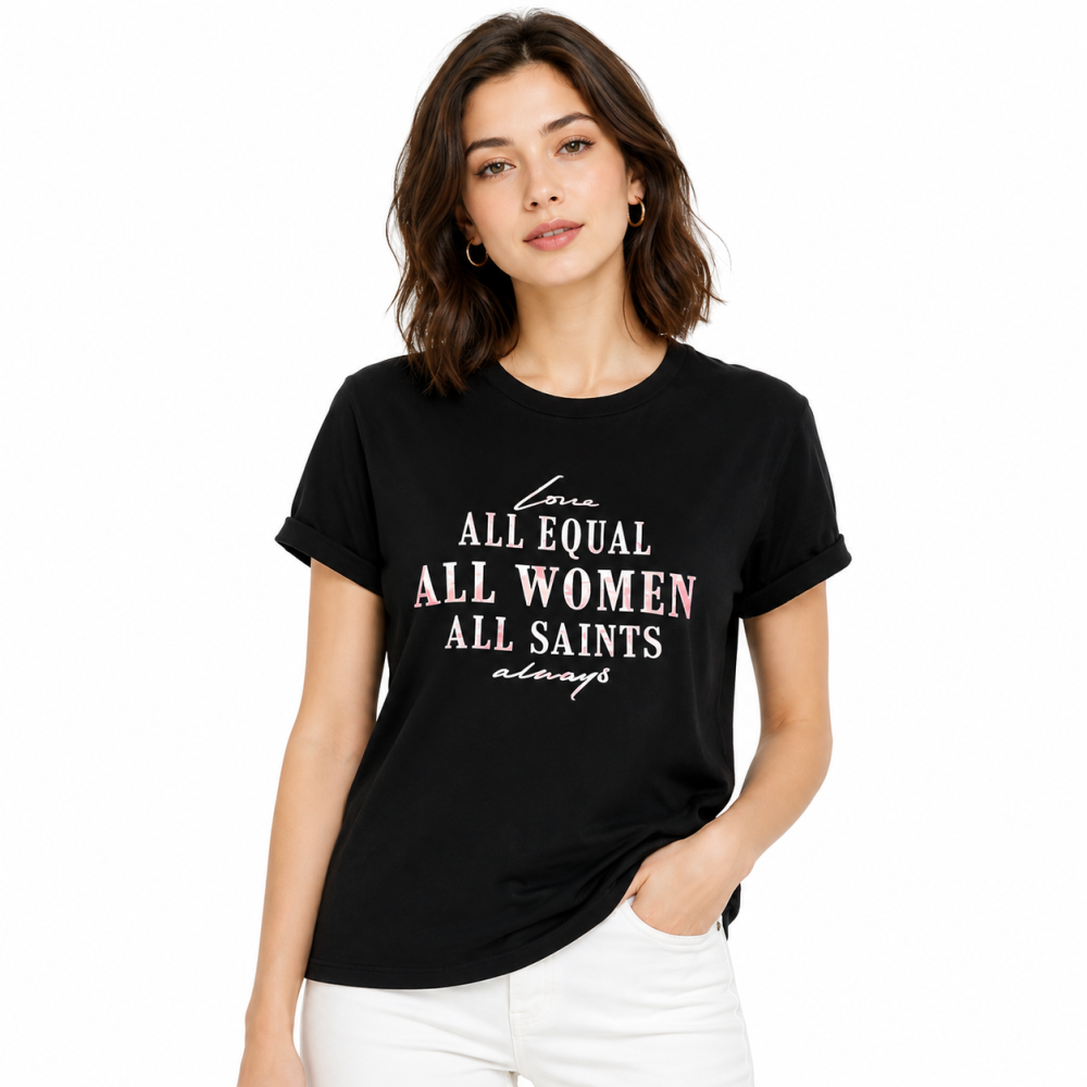 All Saint Black Premium Quality Women T-shirt