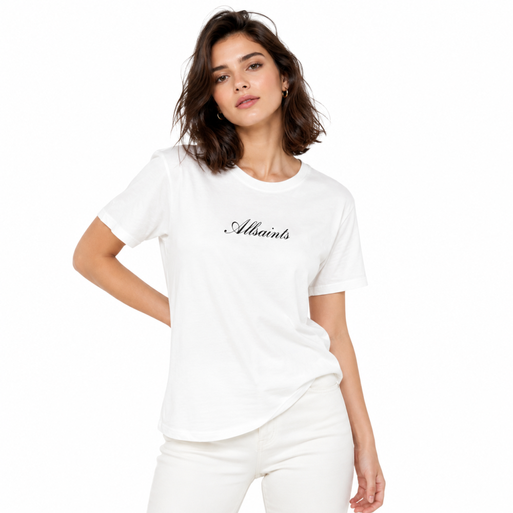 All Saint White Premium Quality Women T-shirt