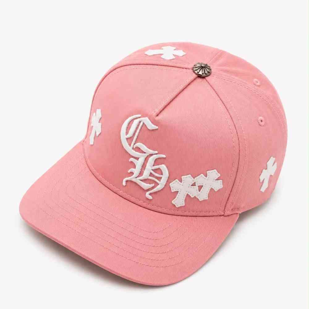 Pink Chrome Hearts Cross Patch Green Baseball Cap