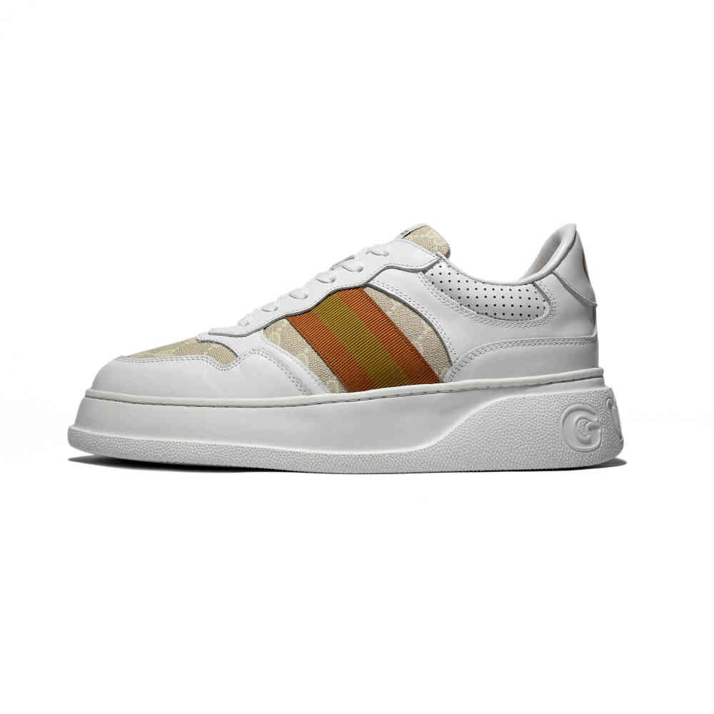 White & Orange Gucci Grey & Green Premium Quality Sneakers