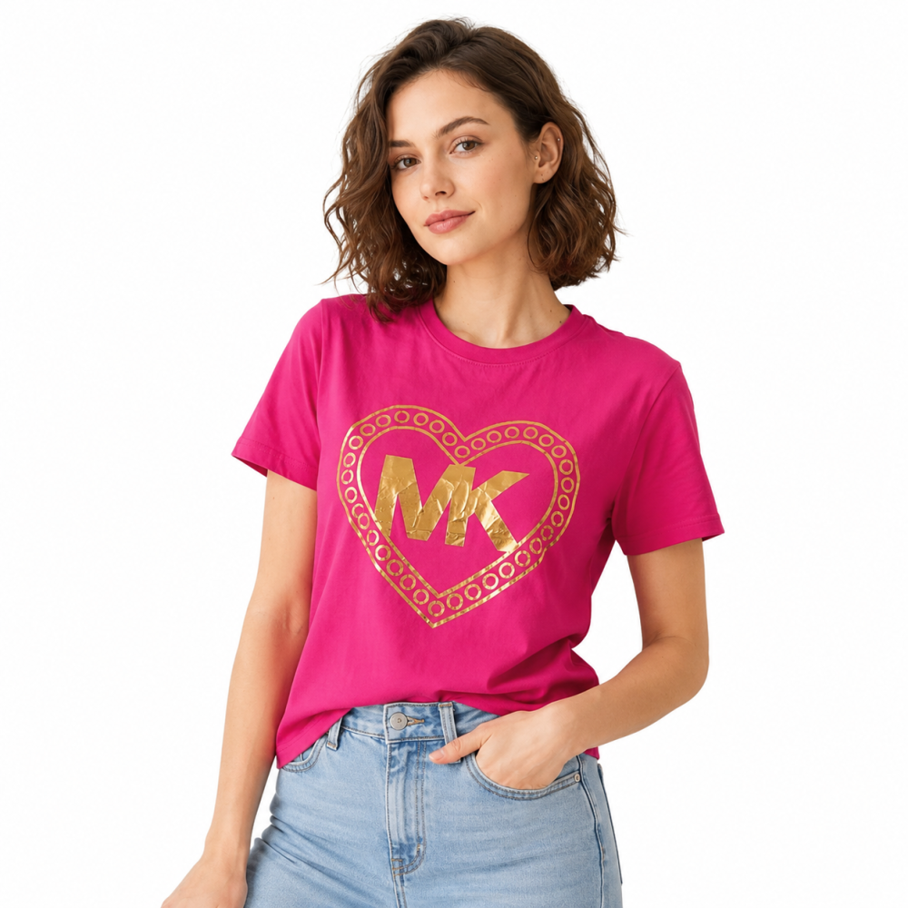 Pink Michael Kors Blue Premium Quality Women T-shirt
